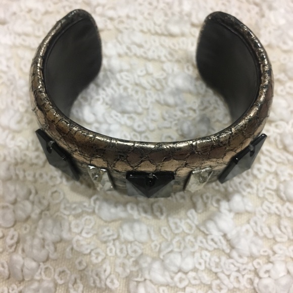 Cole Haan Leather Cuff With Swarovski Elements - Picture 2 of 4